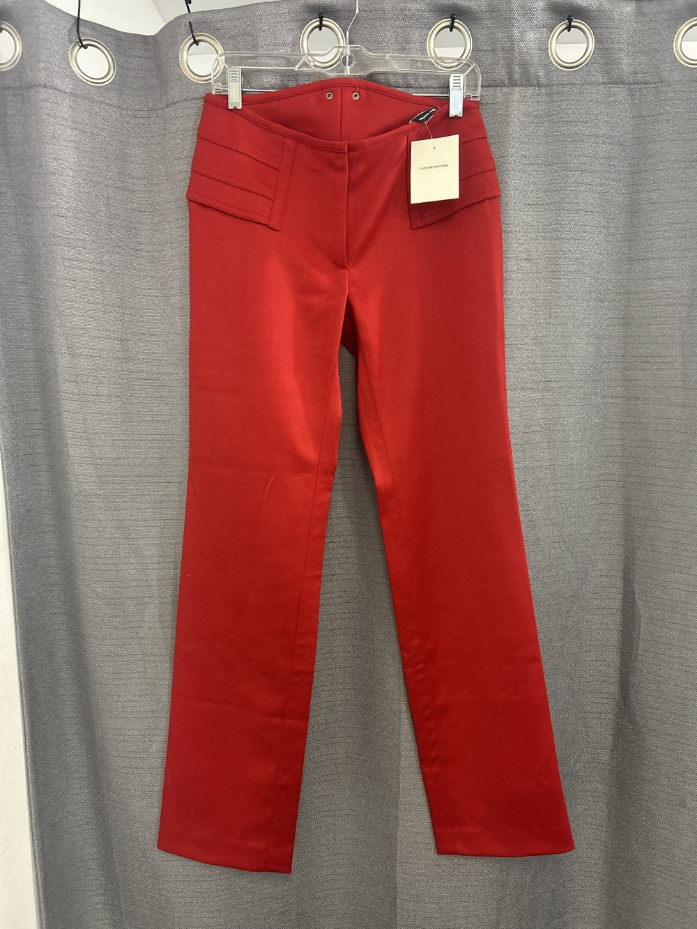 CNC Costume National Vibrant Red Straight-Leg Tailored Pants